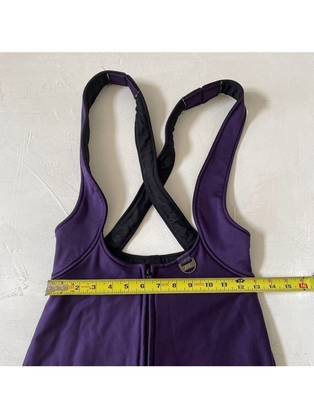 Vintage Nils Women's Black Snow Ski Bib Pants Stirrup Overalls Schoeller Size 4R - Picture 6 of 11